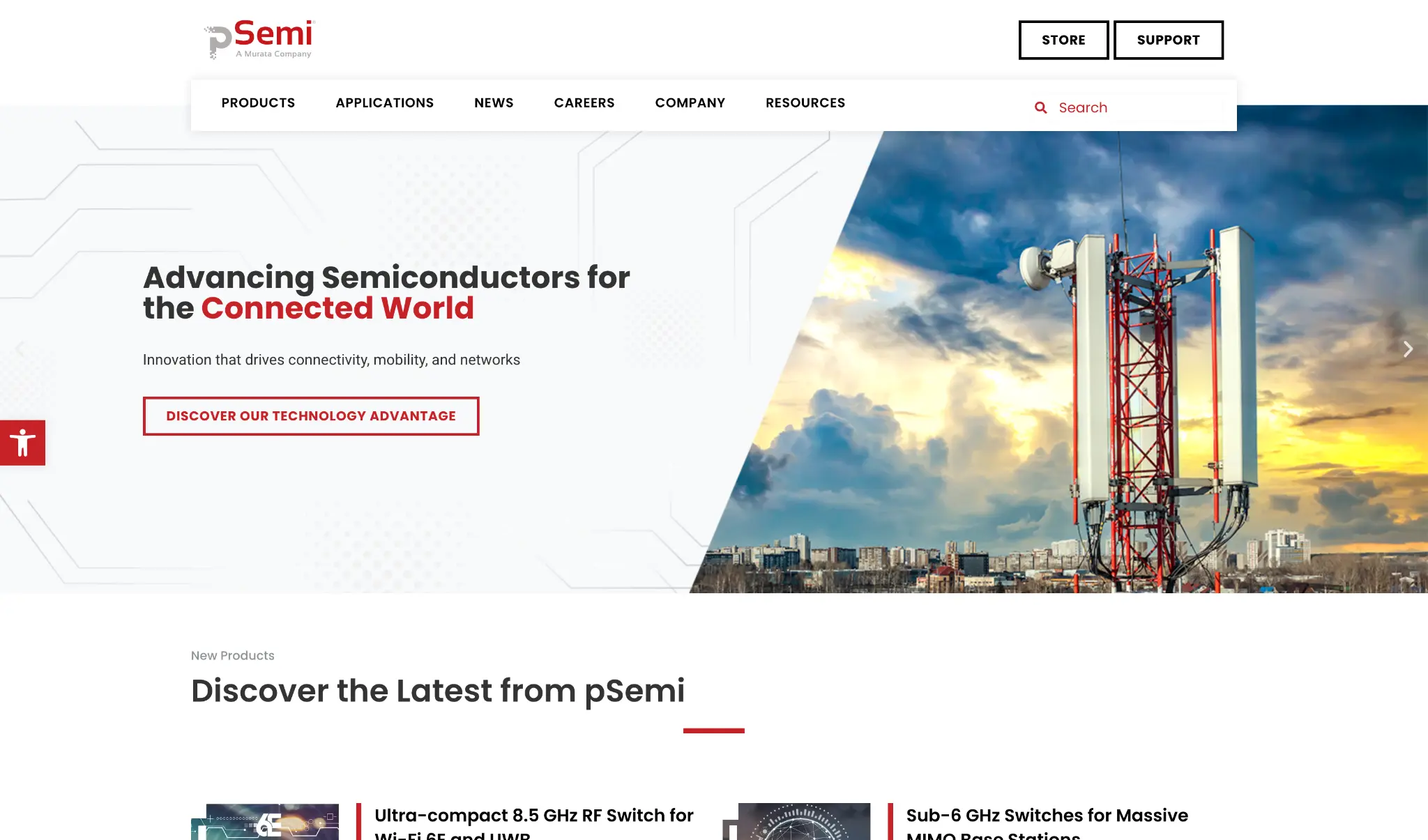 pSemi website homepage