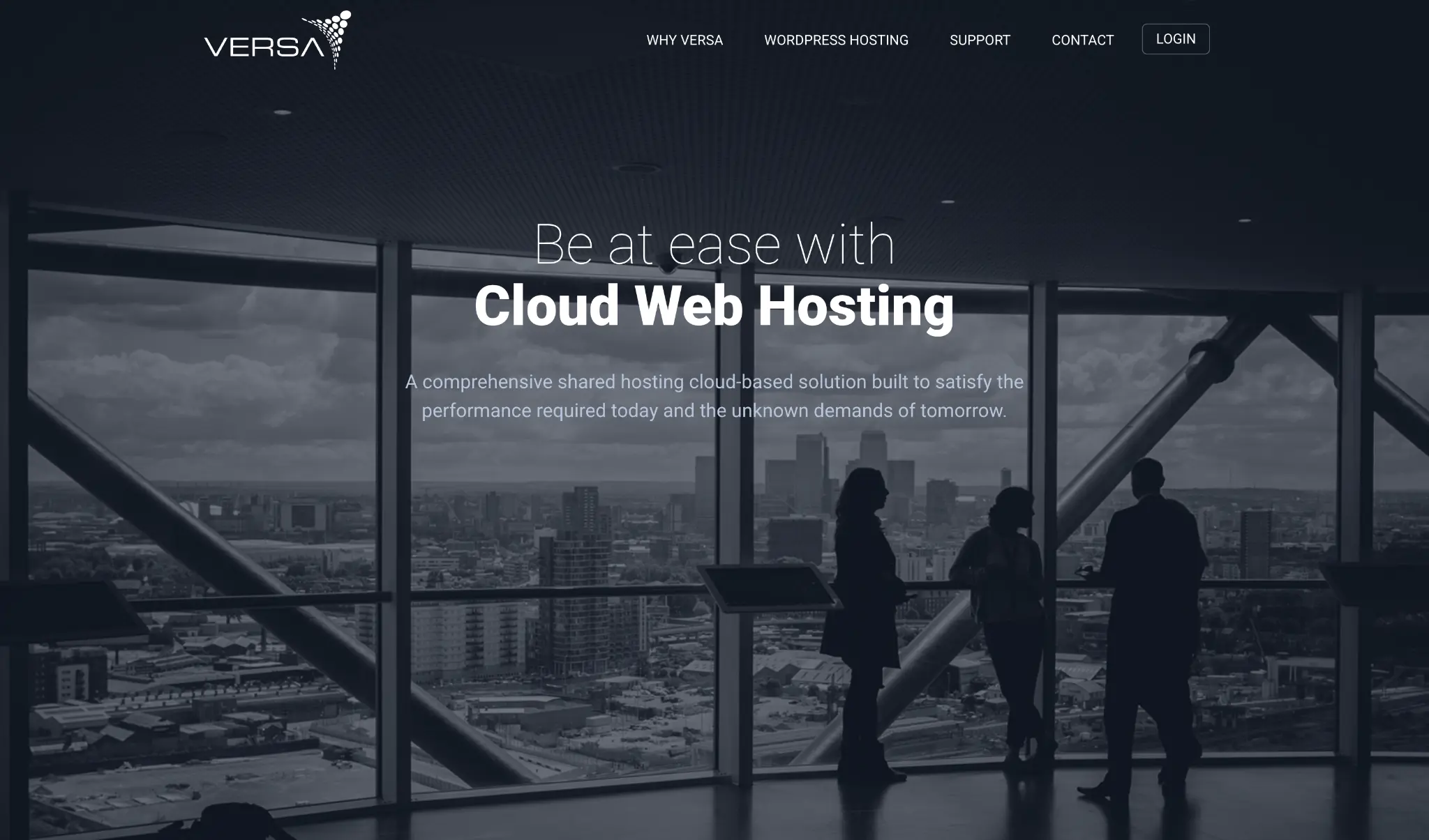 Versa Hosting website homepage